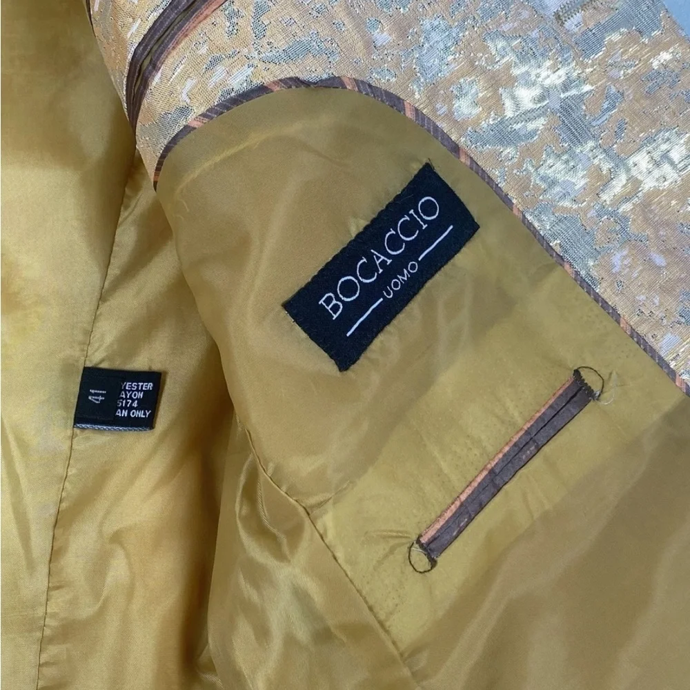 Gold Metallic Blazer - Luxe Evening Sport Coat brand new - Picture 6 of 14